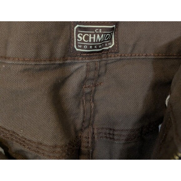 C.E. Schmidt Men Utility Work Pant Brown Relaxed Fit 100% Cotton Workwear 32x34 - Picture 7 of 7